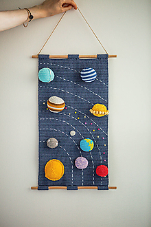 Hračky - Nástenná dekorácia model slnečnej sústavy - 16592750_