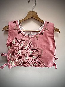 Vesty - Ružová vyšívaná vesta Mandala - 16591585_