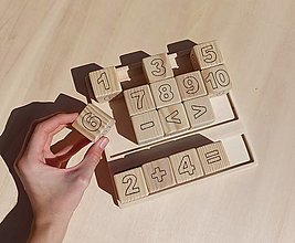 Hračky - Matematika v kocke- drevené matematické tabuľky (Tabuľka stredná) - 16591341_