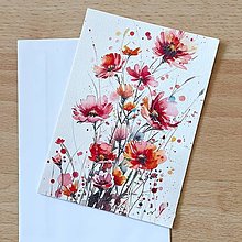 Papiernictvo - Pohľadnica Kvety C0007 (Červené maky) - 16593100_