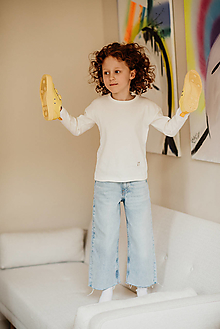 Detské oblečenie - Jeej DESIGN Organic oversized tričko s dlhým rukávom Latte - 16592306_