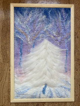 Obrazy - Plstený obraz Vianočný stromček - 16592286_