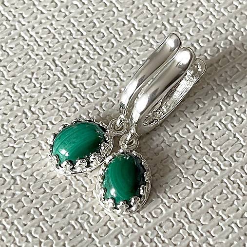 ZĽAVA 10% Vintage Filigree Natural Malachite Earrings / Vintage náušnice s malachitom E028