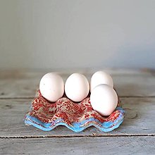 Nádoby - stojan na vajíčka v červenej - 16595493_