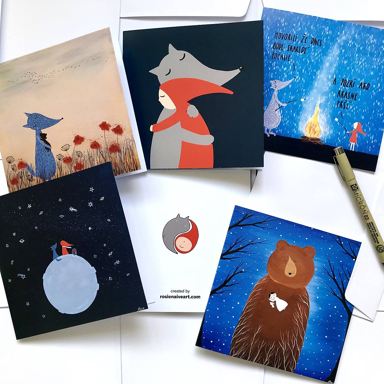 Objatia, sada otváracích pohľadníc s obálkami