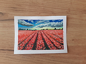 Papiernictvo - Pohľadnica Tulipánové pole - 16594155_