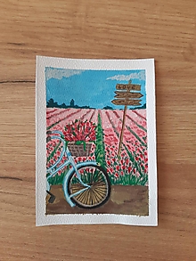 Papiernictvo - Pohľadnica Tulipánové pole - 16594220_