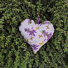 Úžitkový textil - Srdiečkový vankúś - levanduľové srdce - 16594435_