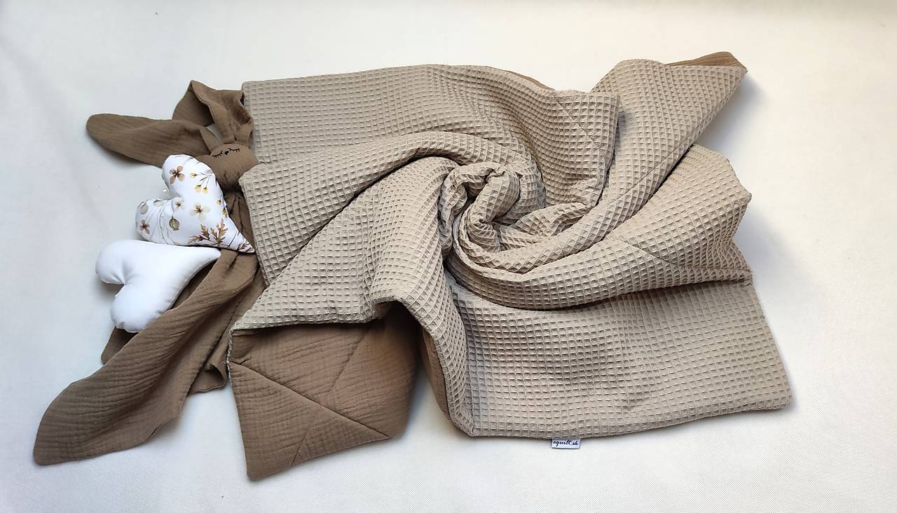 Detská deka Nr.564 (Deka vafle a mušelín, zateplená)