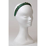 Ozdoby do vlasov - Perly - bavlnená čelenka, zelená - 16595518_