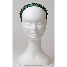 Ozdoby do vlasov - Perly - bavlnená čelenka, zelená - 16595519_