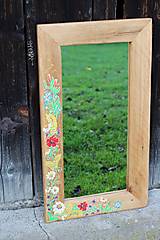 Zrkadlá - Maľované dubové zrkadlo - 16595959_