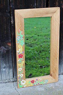 Zrkadlá - Maľované dubové zrkadlo - 16595959_