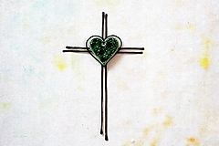 Dekorácie - krížik zelený - 16596259_