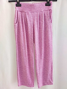 Detské oblečenie - Dětské svetrové kalhoty růžové 122,128 - 16597055_