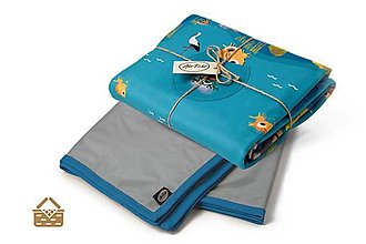 Detský textil - Deka - O ZLATEJ RYBKE, príbehová prikrývka pre deti, na cestovanie (PIKNIK deka) - 16596622_