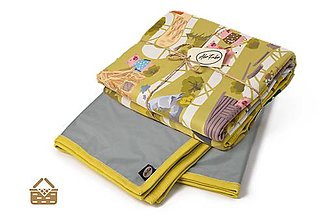 Detský textil - Deka - TRI PRASIATKA, príbehová prikrývka pre deti, na cestovanie (PIKNIK deka) - 16596665_