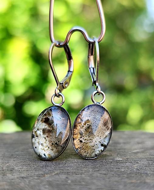 Náušnice - Visiace náušnice ovál (CHO) labradorit - 16597458_