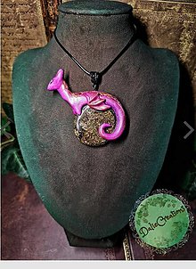 Náhrdelníky - Purpurový Amulet Draka s bronzitom - 16597669_