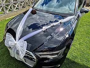 Dekorácie - Výzdoba svadobneho auta maxi mašľa - 16598511_