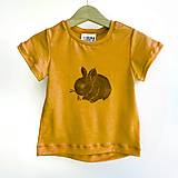 Detské oblečenie - Detské merino tričko so zajačikom, krátke rukávy - 16600150_