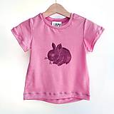 Detské oblečenie - Detské merino tričko so zajačikom, krátke rukávy - 16600159_