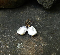 Náušnice - Naušnice- Krása s keshi perlou ve zlatě.... - 16599998_