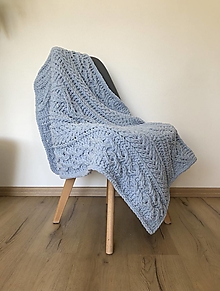 Detský textil - Deka do kočíka z Alize Puffy Fine 105x75cm sivo-modrá - 16600416_