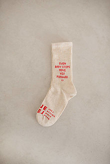 Ponožky, pančuchy, obuv - Jeej DESIGN Style ponožky Daily Notes natural melange - 16599388_