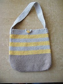 Iné tašky - Háčkovanáí taška béžovo-žltá - 16600395_