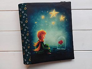 Papiernictvo - Obal na knihu Malý princ s květinou - nastavitelný - 16599819_