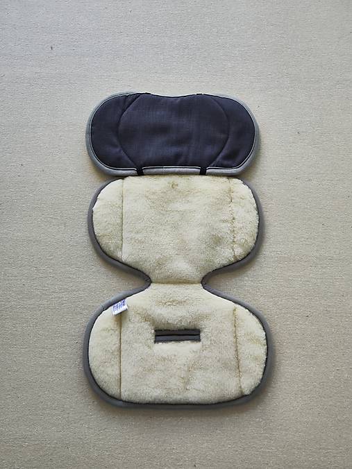 Detský textil - VLNIENKA zmenšovacia vložka do autosedačky Nuna Todl 100% Merino top super wash Natural 100% ľan Antracit - 16600975_