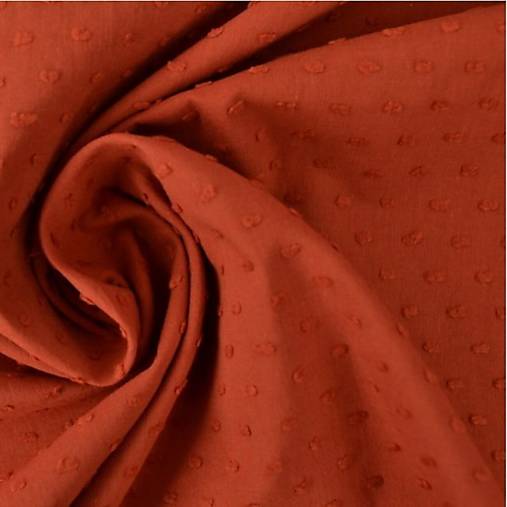 jemný splývavý polopriehľadný bavlnený batist, 100 % bavlna, šírka 145 cm  (tehlová červená)
