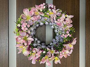 Dekorácie - Jarný letný veniec na prutenom základe dekorácia na dvere - 16600619_