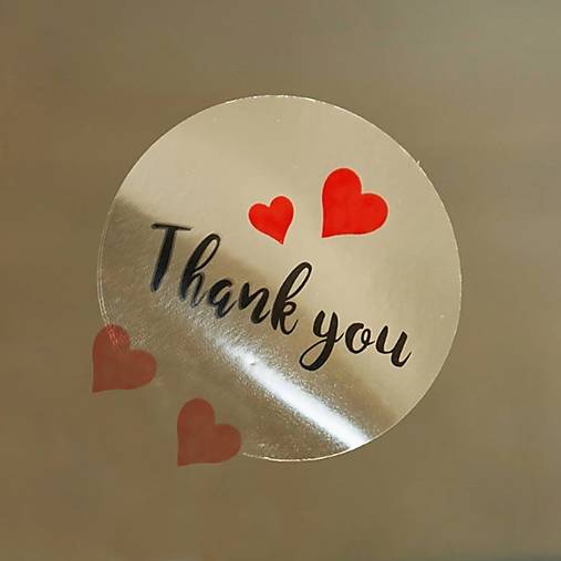 Papier - Nálepka thank you priehľadná - 16602714_