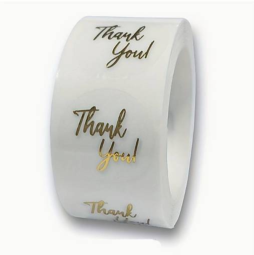 Papier - Nálepka thank you priehľadná - 16602731_