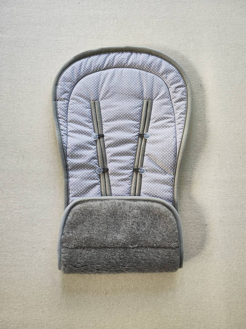Detský textil - VLNIENKA podložka do kočíka THULE Urban Glide 2 100% MERINO TOP SUPER WASH Grey  Bodky šedé - 16604087_