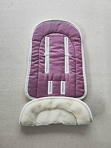 Detský textil - Joolz AER Seat Liner / Podložka do kočíka 100% Merino top super wash Natural 100% ľan levanduľa - 16603888_