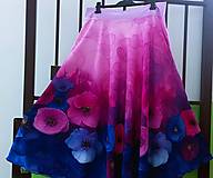 Sukne - Dlouhá půlkolová sukně - růžovofialové květy S - XXL - 16604808_