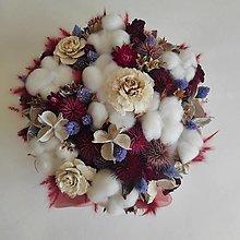 Dekorácie - Box zo sušených kvetov a prírodného materiálu v jemnej ružovej farbe - 16603563_