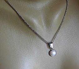 Náhrdelníky - Náhrdelník - nerez, říční perly - 16603624_