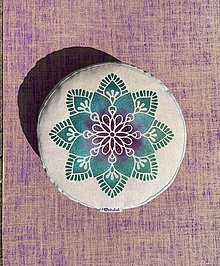 Úžitkový textil - Meditačný Vankúš vysoký "Blue Flower Mandala" - 16604734_