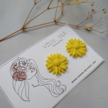 Náušnice - Náušnice Malý kvet (Žltá - celá) - 16604773_