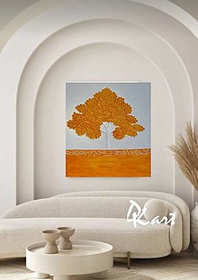 Obrazy - Strom života 3D obraz oranžový - 16604491_