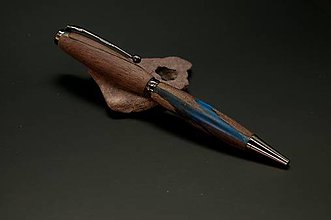 Nástroje - Guľôčkové pero - Americký orech/ modrá živica - 16603892_