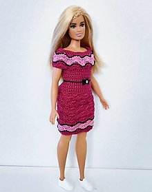 Hračky - Háčkované šaty pre plnoštíhlu Barbie - 16606855_