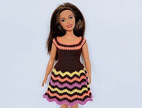 Hračky - Háčkované šaty pre plnoštíhlu Barbie - 16606910_