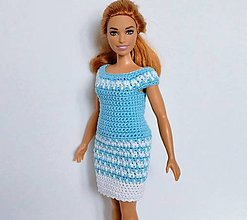 Hračky - Háčkované šaty pre plnoštíhlu Barbie - 16606924_