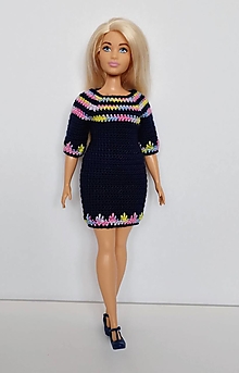 Hračky - Háčkované šaty pre plnoštíhlu Barbie - 16606945_