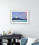 Obrazy - Hora Fuji i Sakura. Originálna akvarelová maľba - 16607260_